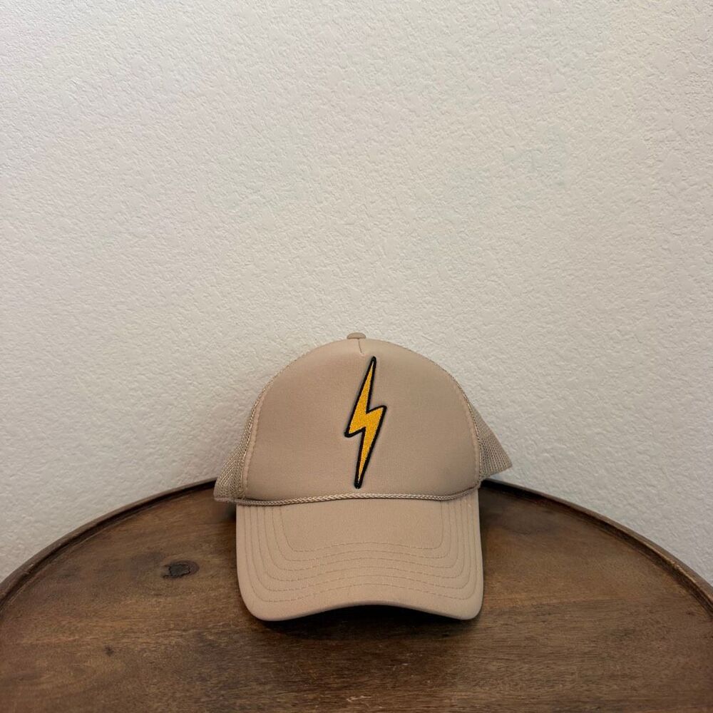 Aviator Nation Vintage Bolt Low Rise Khaki Truckers Hat Cap Unisex One Size